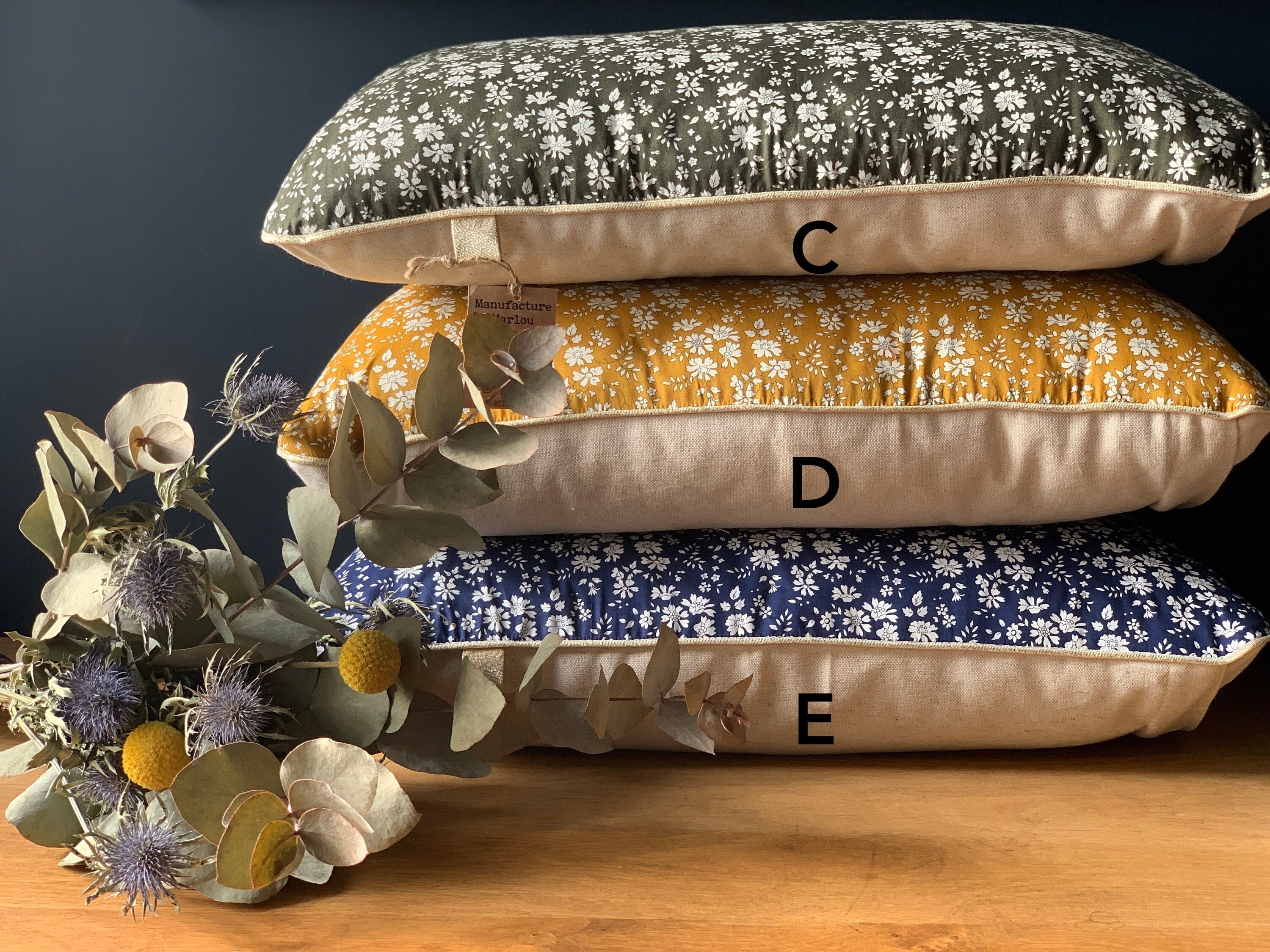 Coussin en Liberty Capel Déhoussable - 40x40cm 30x50cm Cocooning, Idéal Pour Apporter de La Gaieté D