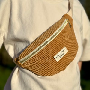 Belt bag in corduroy fabric 5 - Jaune moutarde