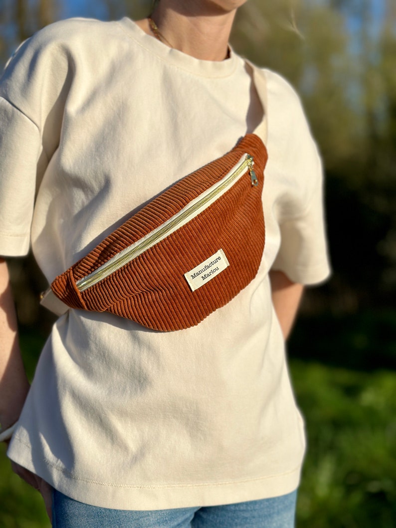 Belt bag in corduroy fabric 11 - Rouille