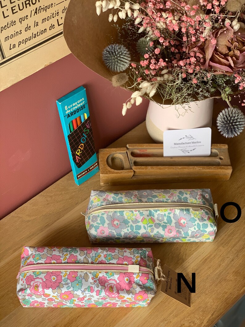 Trousse école Liberty idéal pour la rentrée des classes et le travail Cadeau Maîtresse Personnalisable image 5