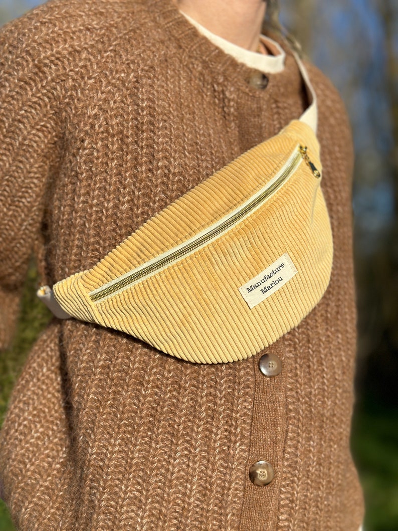 Belt bag in corduroy fabric 6 - Jaune paille