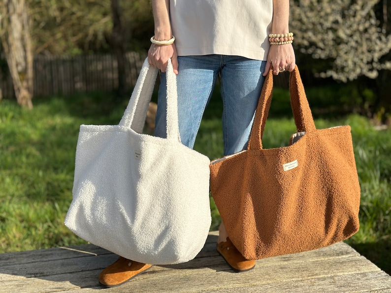 Sac cabas tissu sherpa moumoutte /Sac Week-end /24h image 1