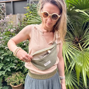 Crossbody fanny pack in Vercors fabric image 5