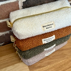Trousse école tissu tout doux - Moumoute idéale pour la rentrée des classes et le travail ou comme trousse à maquillage