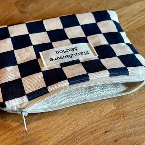 Porte Monnaie en tissu twill à damier