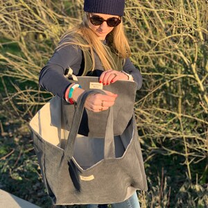 Large tote bag / 24h bag in corduroy image 6