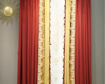 Designer velvet curtain with custom sizes - Black / Gold / Red / Aqua / Beige