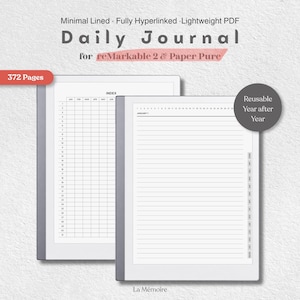 Undated Daily Planner for reMarkable 2 & Paper Pure | Hyperlinked PDF Journal (Instant Download)
