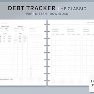 Rastreador de deudas / HP Classic Printable Happy Planner Inserts / Loan Snowball Template / Finance Journal Debt Payoff Log PDF / Descarga digital