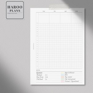 WO2P Schedule | Personal Wide Printable Planner Inserts | Weekly Time ...