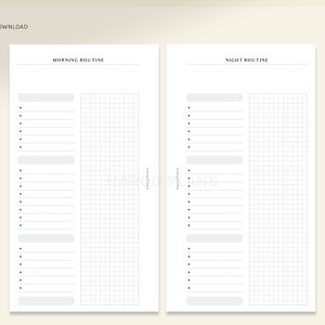 Daily Routine | Personal Size Printable Planner Inserts | Morning and ...