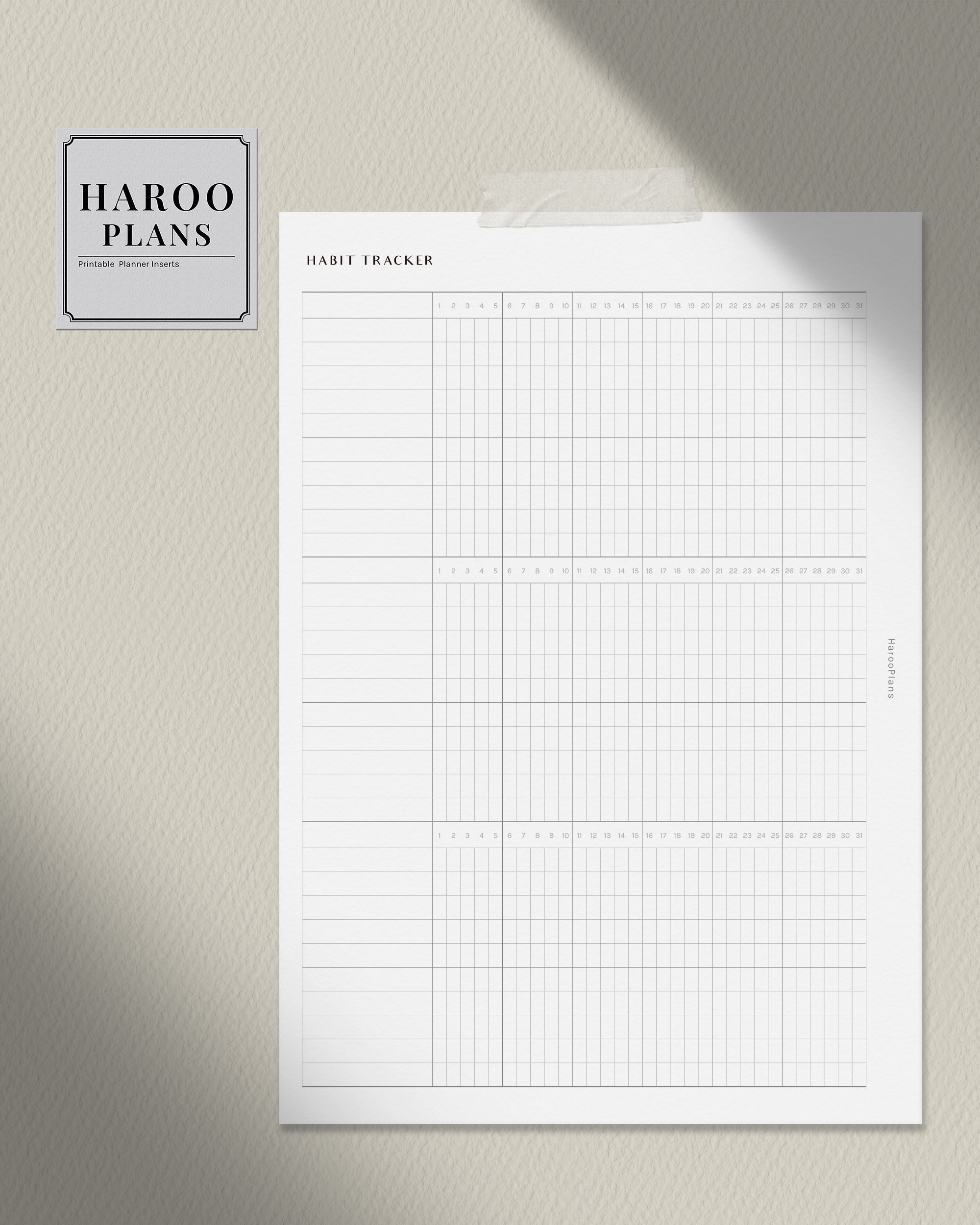 Habit Tracker | A5 Printable Planner Inserts | Monthly Task Chores Log ...