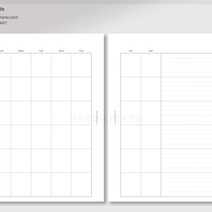 Undated Monthly Planner | Personal Wide Printable Inserts | Simple MO2P ...