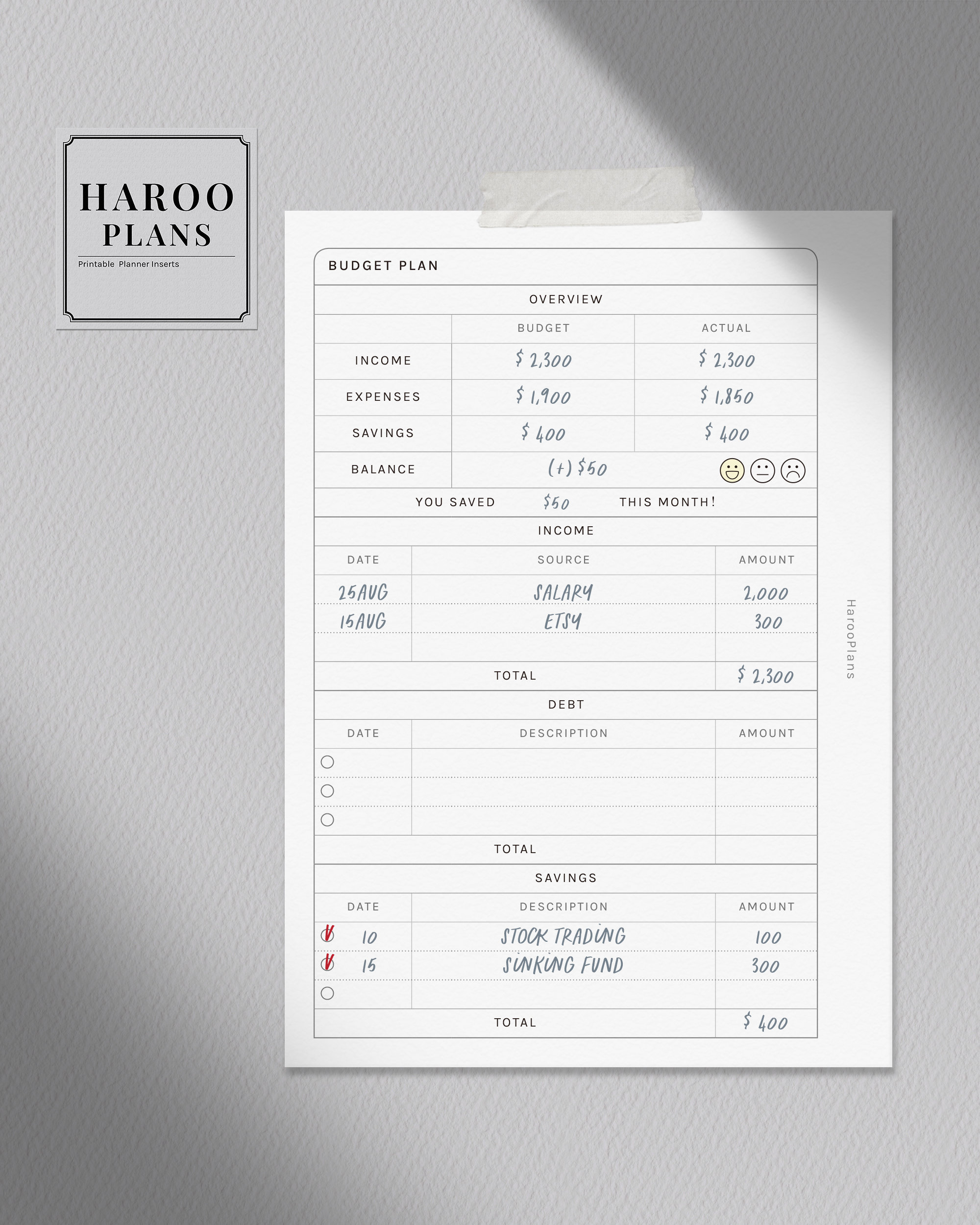 Budget Planner | A6 Printable Planner Inserts | Finance Template Sheet ...