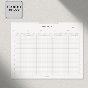 Yearly Habit Tracker | A4, US Letter Size Printable Planner | Routine ...