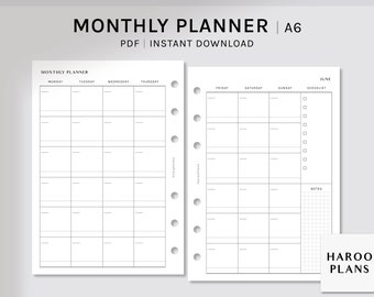 Blank A6 Calendar - Etsy