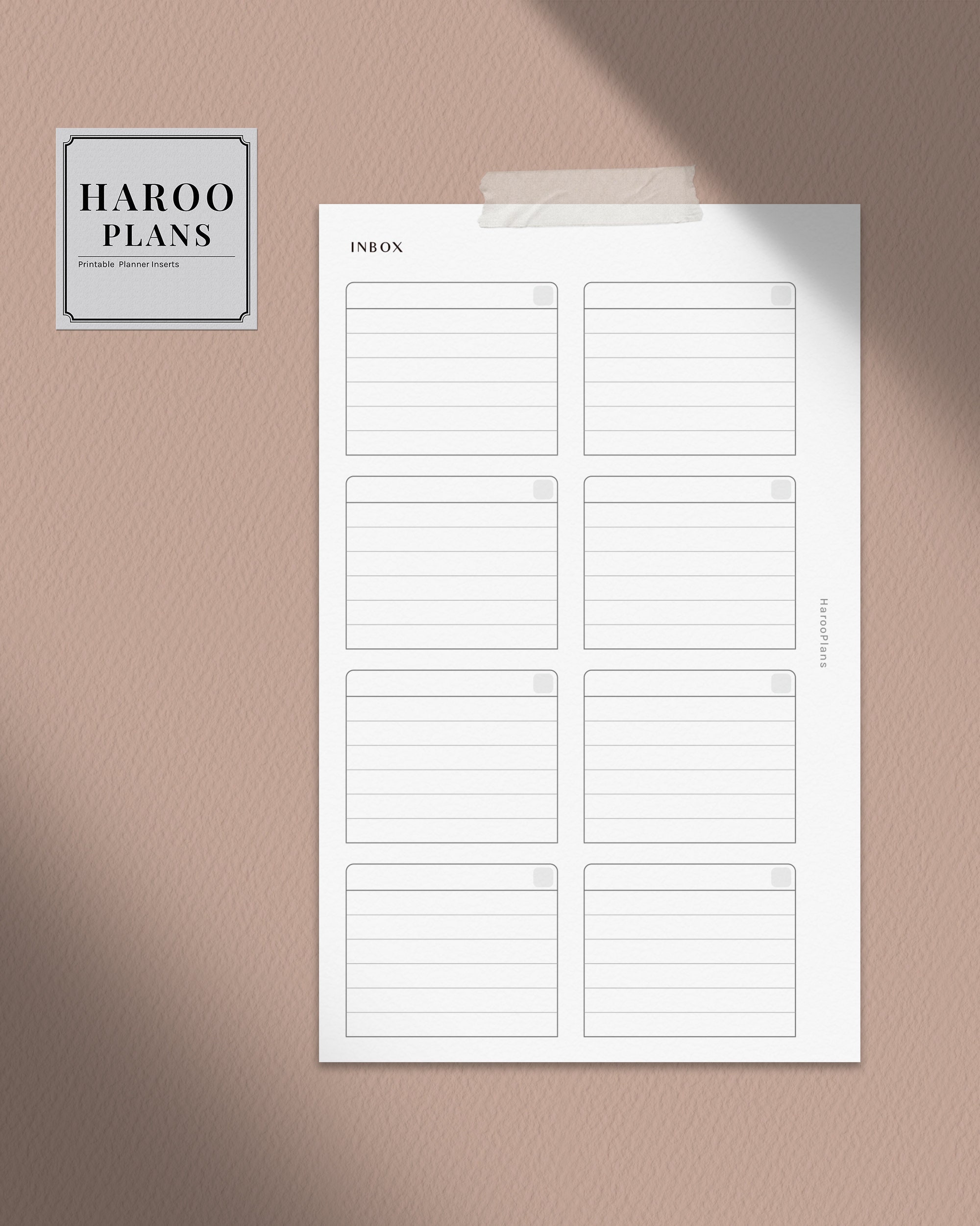 Inbox | FC Compact Printable Planner Inserts | Blank Box to Do List ...