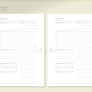 Daily Work Planner | Pocket Size Printable Inserts | Productivity ...