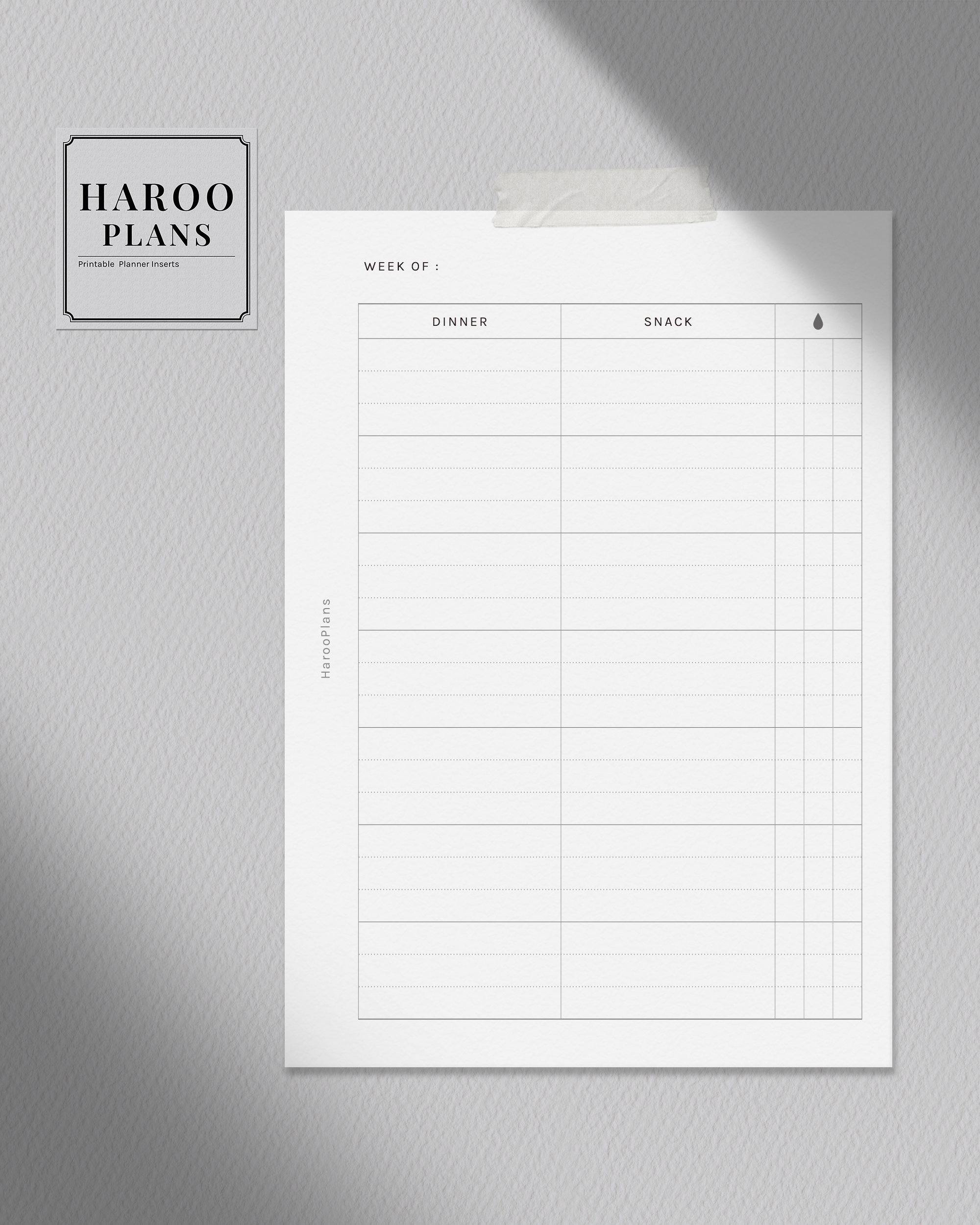 Weekly Meal Tracker | A6 Printable Planner Inserts | Food Log Template ...