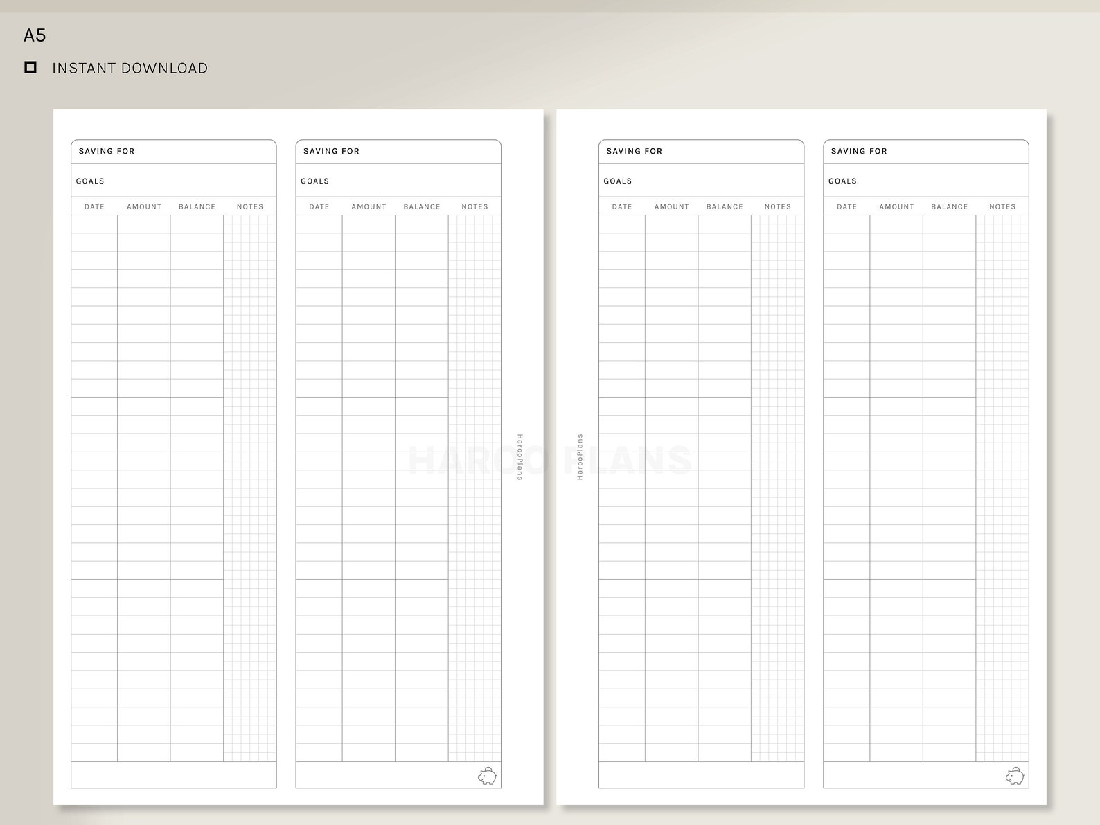 Savings Log Sheet A5 Printable Planner Inserts Financial - Etsy
