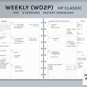 Undated Weekly | HP Classic Printable Happy Planner Inserts | WO2P ...