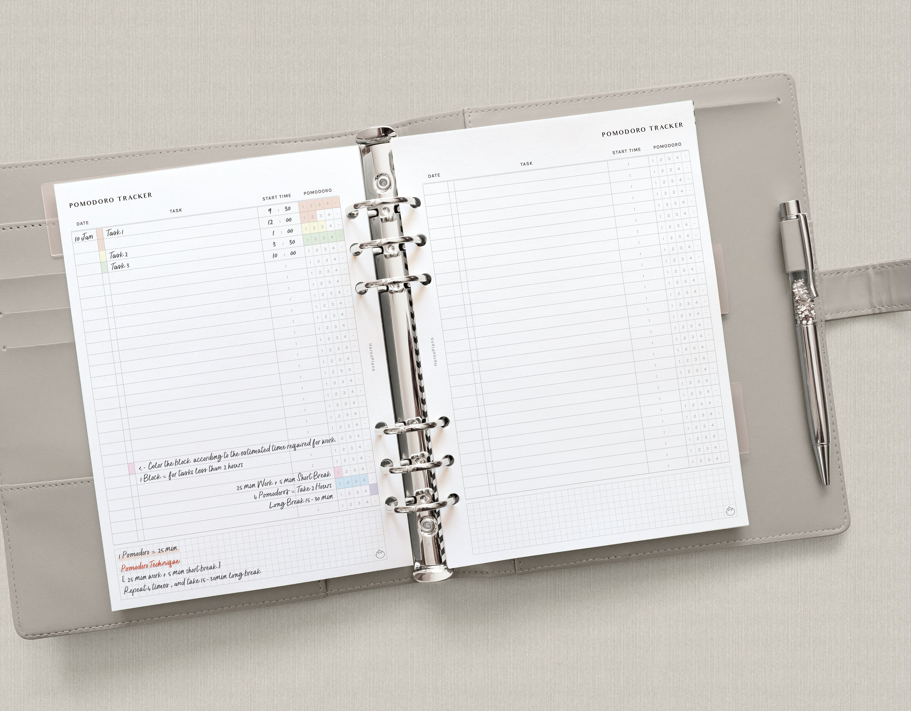 Pomodoro Tracker A5 Printable Planner Inserts Time - Etsy