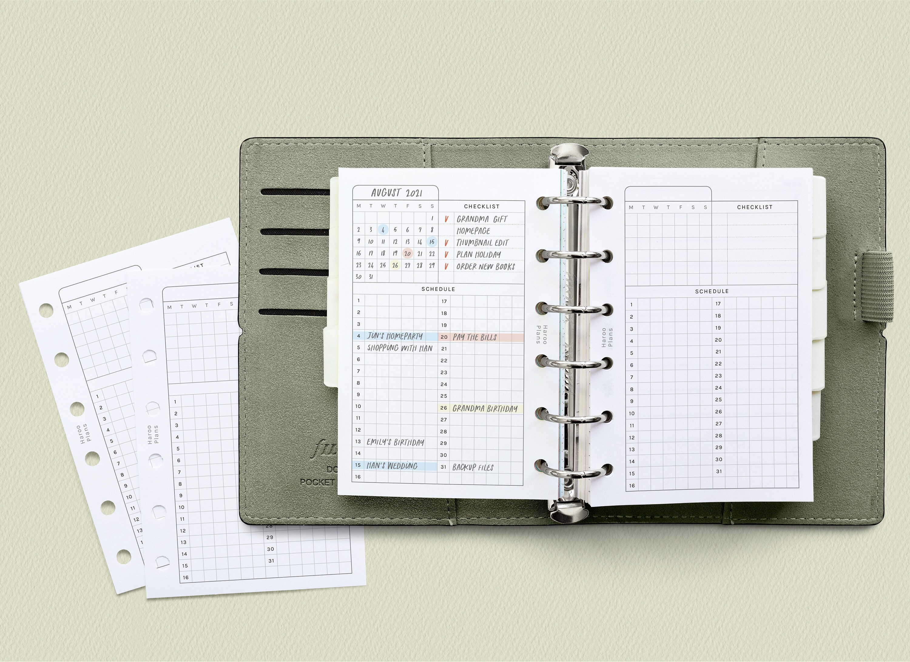 Monthly Planner | Pocket Size Printable Inserts | Undated Monthly ...