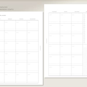 Undated Monthly Printable Planner Inserts | A5 | MO2P Template PDF ...
