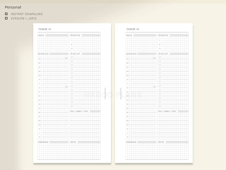 Peut inclure: Un planificateur quotidien imprimable avec une mise en page en grille. Le planificateur comprend des sections pour la concentration, les priorit&eacute;s, les horaires, la liste des choses &agrave; faire, les appels/e-mails/textes, les notes et demain. Le planificateur est con&ccedil;u pour un usage personnel.