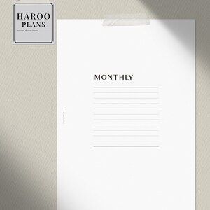 Undated Monthly Printable Planner Inserts | A5 | MO2P Template PDF ...