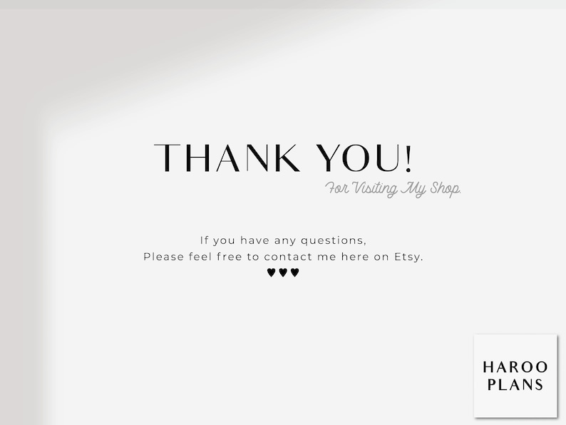 May include: Thank you for visiting my shop! If you have any questions, please feel free to contact me here on Etsy.  HAROO PLANS