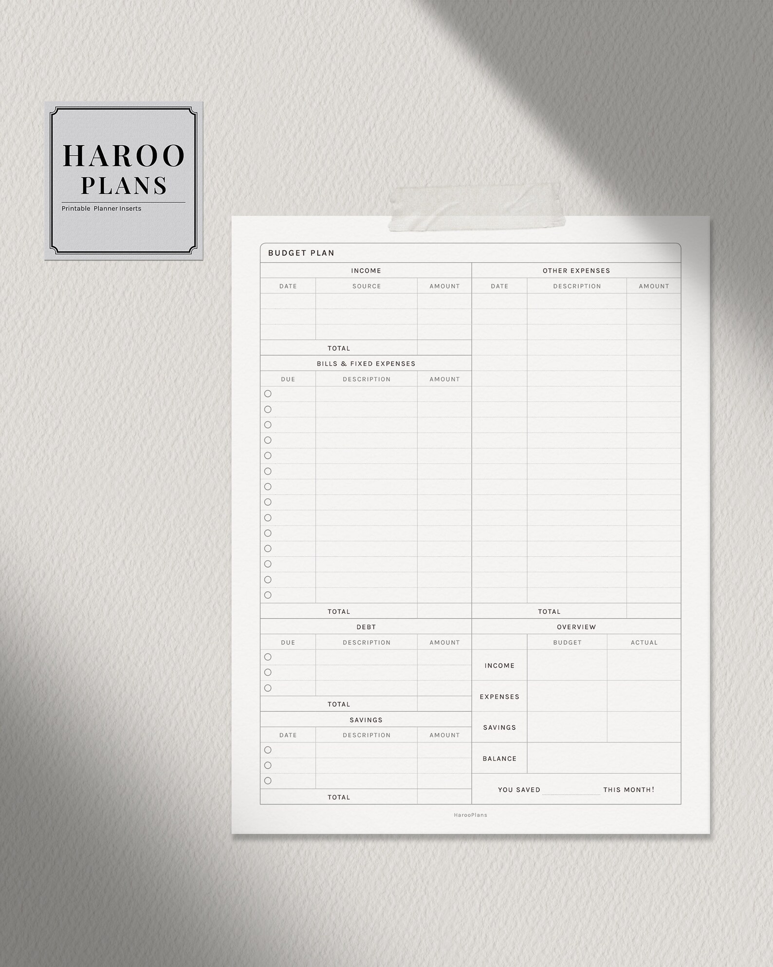 Budget Planner A4 US Letter Printable Planner Inserts - Etsy