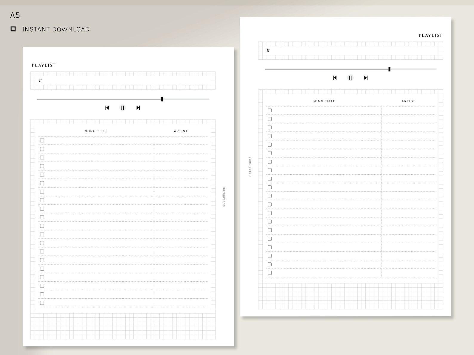 Playlist Sheets A5 Printable Music Tracker Inserts - Etsy