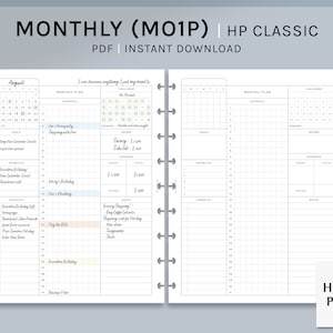 Mensual / HP Classic Printable Happy Planner Inserts / Month Schedule Overview Template / Simple MO1P Calendar Sheet PDF / Digital Download