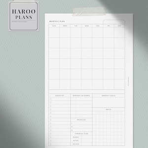 Monthly Overview | Half-letter Size Printable Planner Inserts | MO1P ...