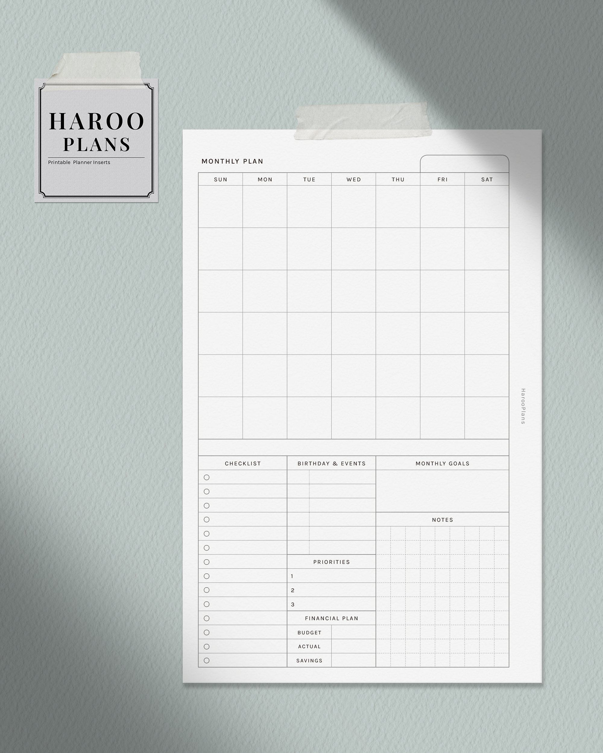 Monthly Overview Half-letter Size Printable Planner Inserts | Etsy