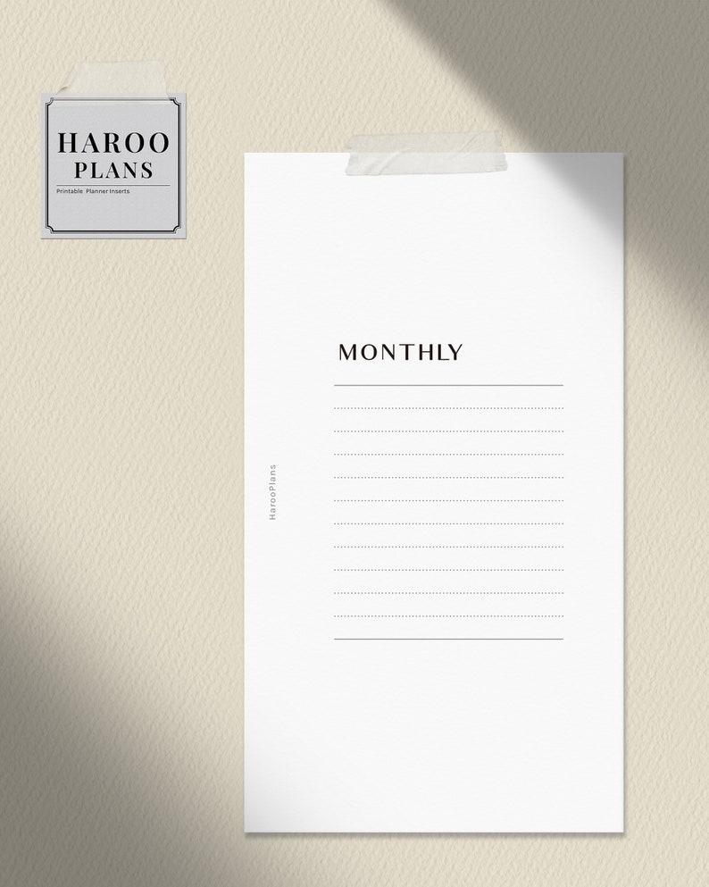 Undated Monthly Planner Printable Inserts Personal MO2P | Etsy
