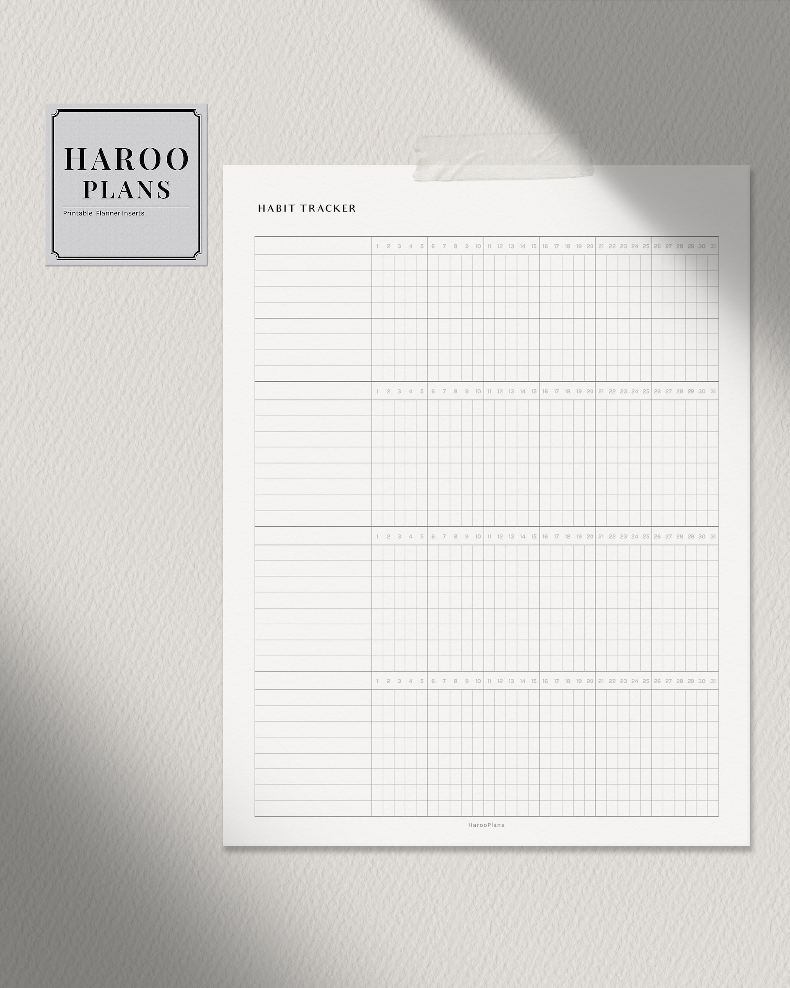 Habit Tracker | A4, US Letter Printable Planner Inserts | Monthly Task ...