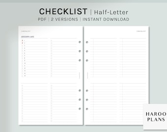 Checklisten-Blatt | Halbbuchstabe druckbare Planereinlagen | Einfache To Do-Listenvorlage | Get it Done Liste Arbeitsblatt PDF | Digitaler Download