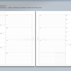 Undated Weekly | HP Classic Printable Happy Planner Inserts | WO2P ...