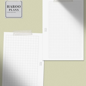 Basic Notes Paper Set Pocket Ring Printable Planner Inserts Study Notes Template Blank Notepad Grid, Dot, Lined Memo Pages image 6