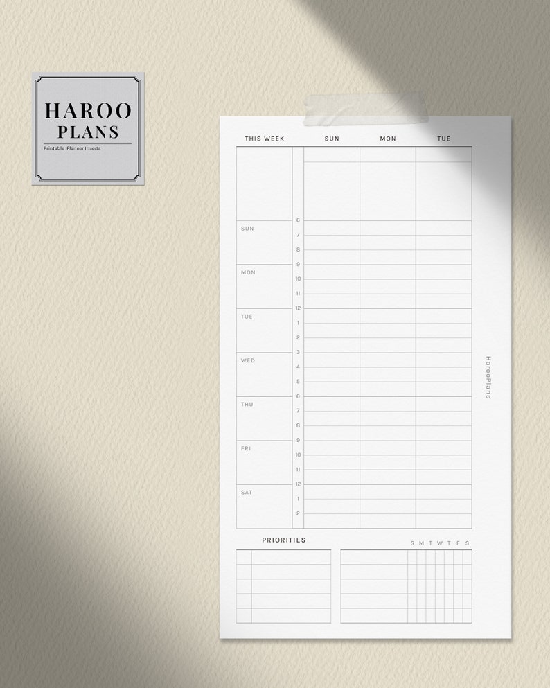 WO2P Schedule Personal Size Printable Planner Inserts - Etsy