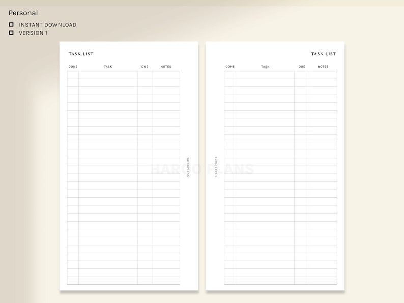 Task List | Personal Printable Planner Inserts | to Do List Template ...