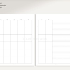 Undated Monthly | A4, US Letter Printable Planner Inserts | Simple MO2P ...