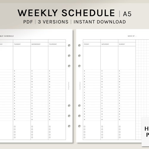 Undated Yearly Overview Printable A5 Planner Inserts for - Etsy