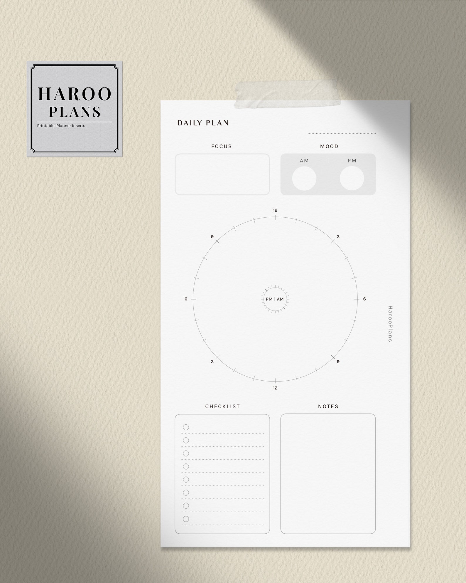Daily Planner | Personal Size Printable Inserts | 24 Hour Schedule ...