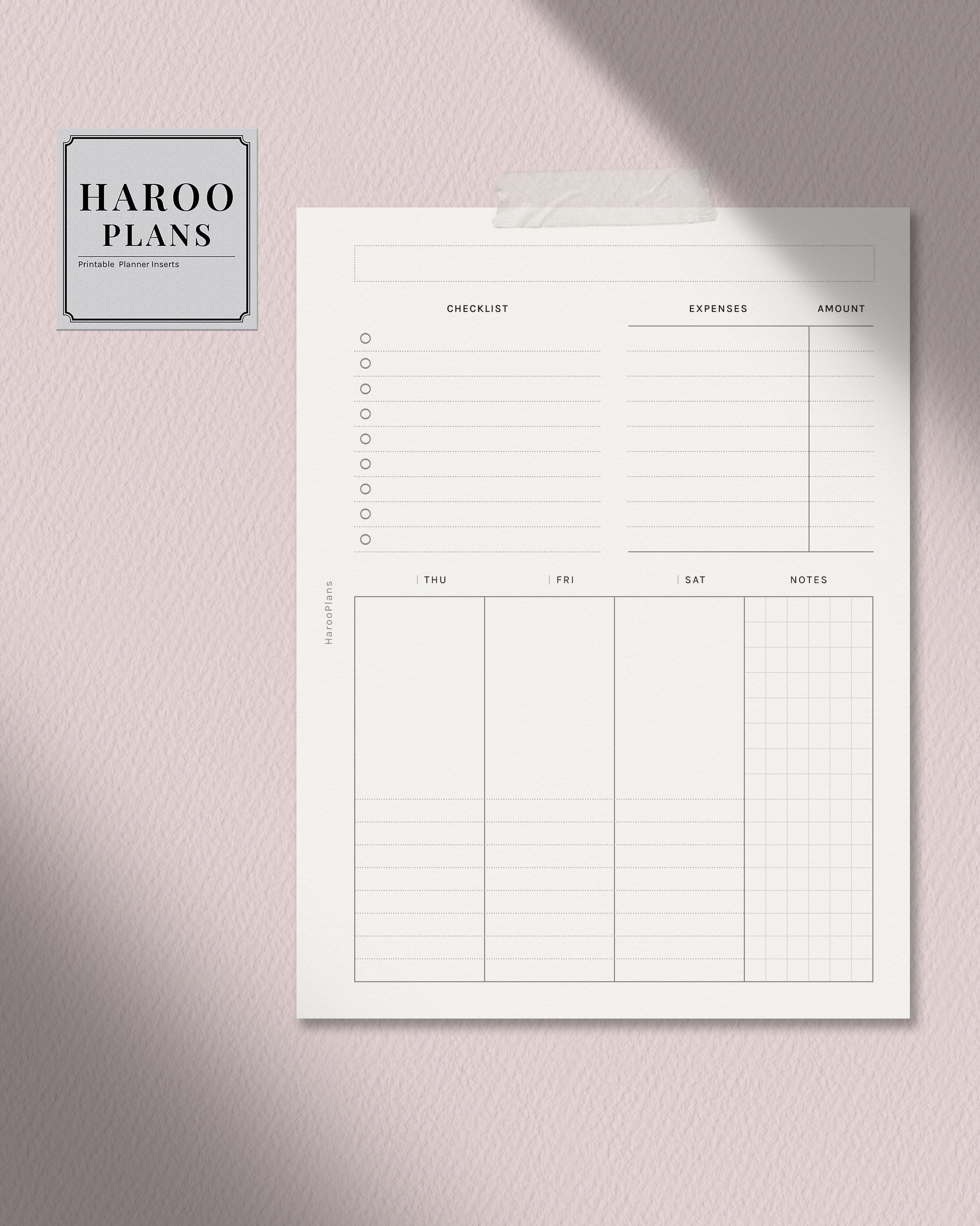 Week at a Glance | B6 Ring Printable Planner Inserts | Weekly Planner ...