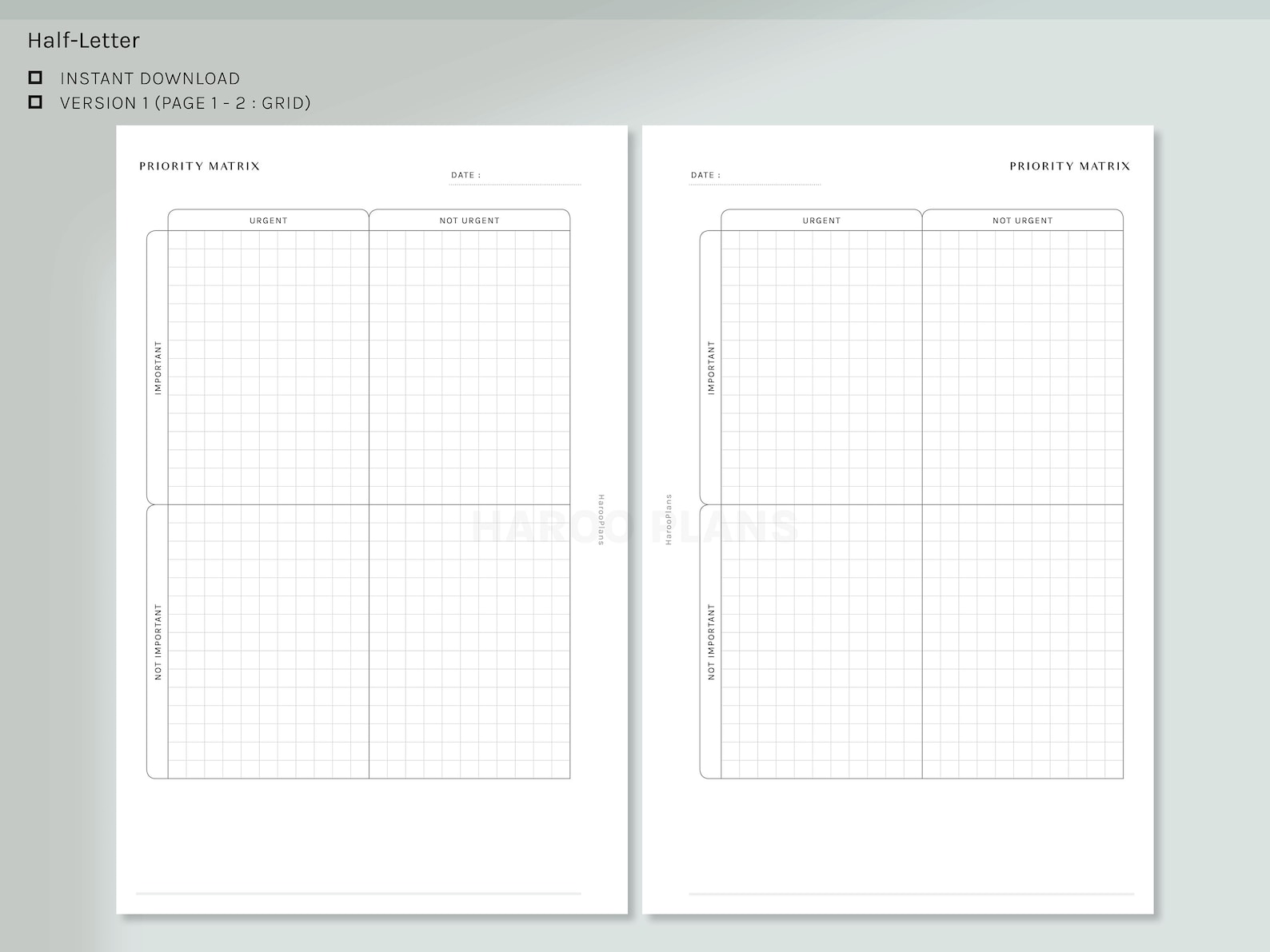 Priority Matrix Half-letter Printable Planner Inserts - Etsy
