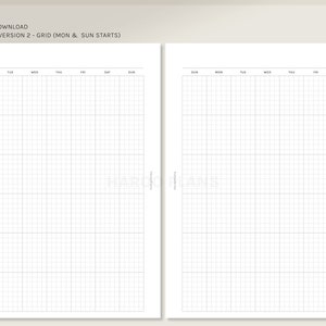 Undated Monthly Calendar | A5 Printable Planner Inserts | Dot Grid MO1P ...