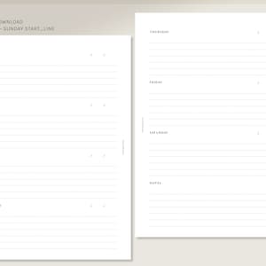 Simple Weekly | A5 | Printable Planner Inserts | Undated WO2P Template ...